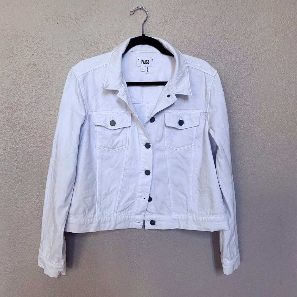 Paige women’s denim jacket size L, PURE WHITE